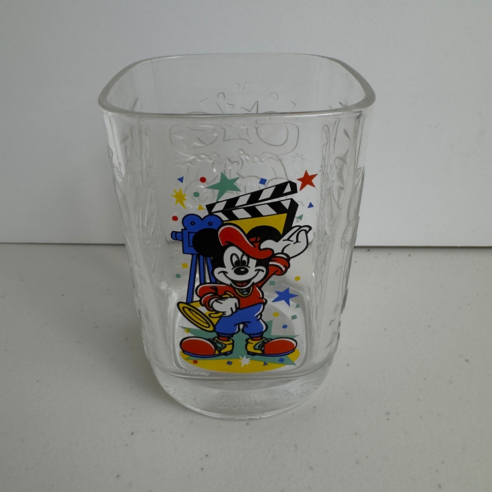 McDonalds Disney World Glass Mickey Mouse Hollywood Studios 2000 Celebration Cup